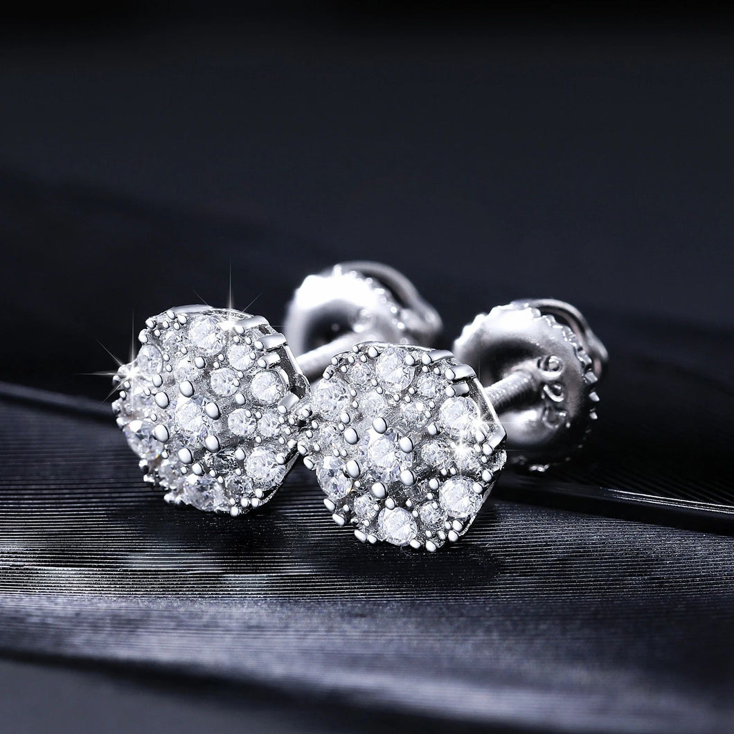 Aretes Moissanitas-Plata Ley 925