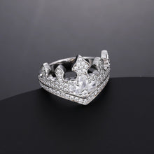 Cargar imagen en el visor de la galería, Anillo Corona Moissanitas-Plata ley 925
