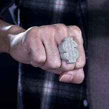 Cargar imagen en el visor de la galería, Anillo Simbolo Dinero Moissanitas-Plata Ley 925
