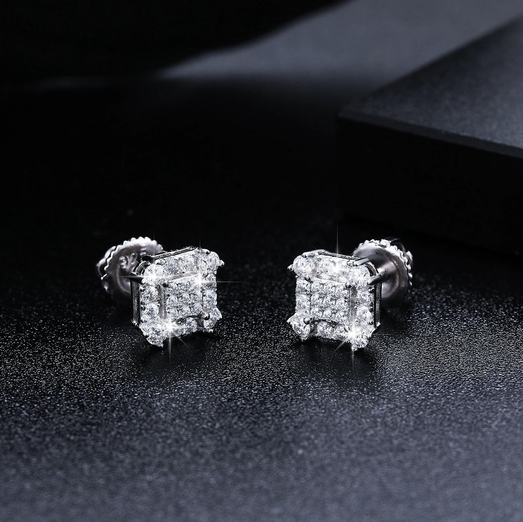 Aretes Moissanitas-Plata Ley 925