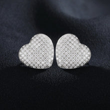 Cargar imagen en el visor de la galería, Aretes Corazón Moissanitas-Plata Ley 925
