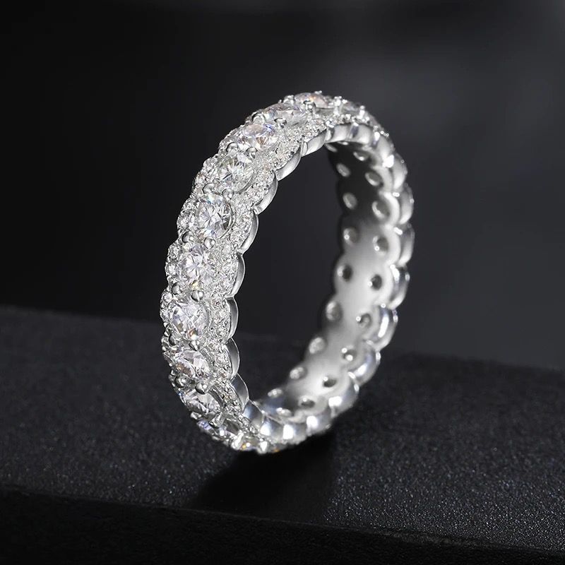 Anillo Moissanitas-Plata Ley 925