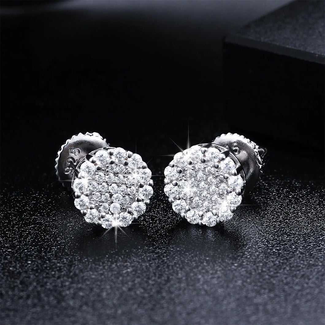 Aretes Moissanitas-Plata Ley 925