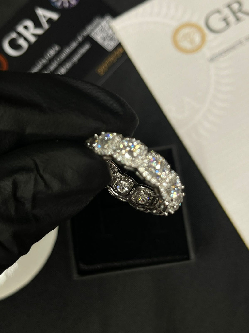 Anillo Moissanitas-Plata Ley 925