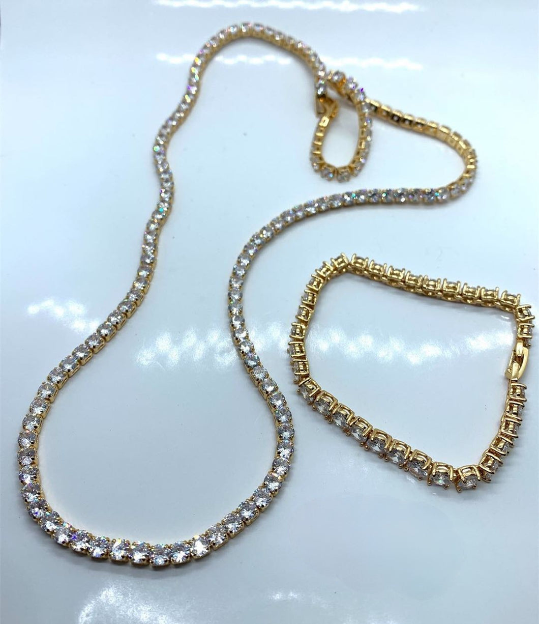 Conjunto Tennis Chain Dorado